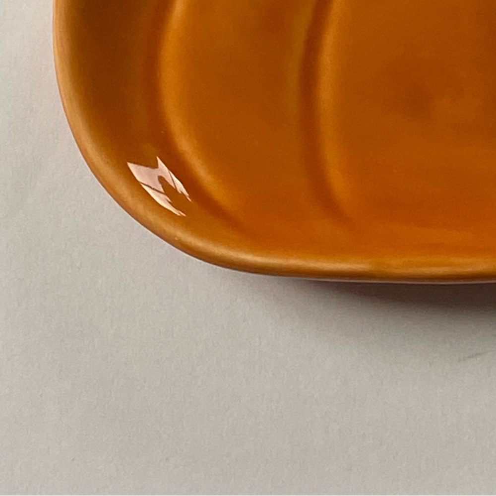 Pumpkin Trinket Dish Small Plate Thanksgiving Ceramic Fall Autumn Orange MINT - Picture 13 of 13